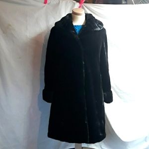 Black Plush Faux Fur Coat Oliver Paris